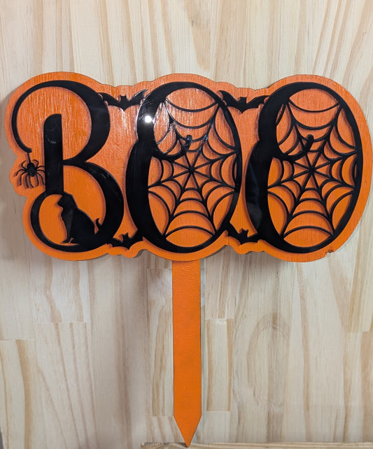 BOO Halloween Yard Sign - Wood/Acrylic