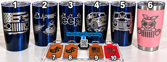 Engraved Jeep & Duck Tumblers