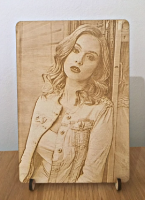 12" Custom Photo Wood Engraving - Premium Wood Upgrade
